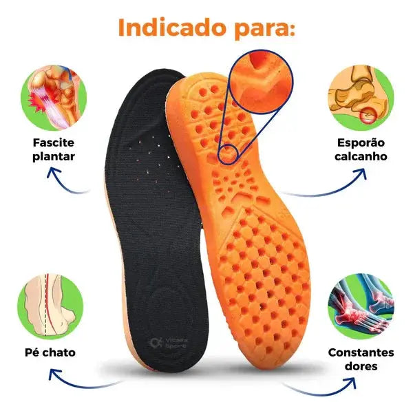 KIT 2 Pares de Palmilha Ortopédica de Gel Elimael
