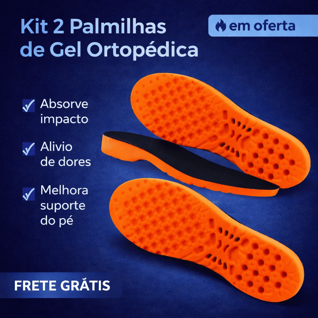 KIT 1 Par Palmilhas Ortopédica de Gel